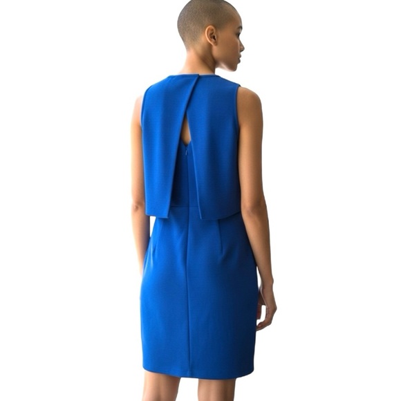 SUNCOO Paris Cyrus Electric Blue Mini Dress Open Back Sleeveless Pockets Size 12 - Picture 2 of 16